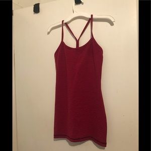 Lululemon Women’s power Y tank top stripe red navy